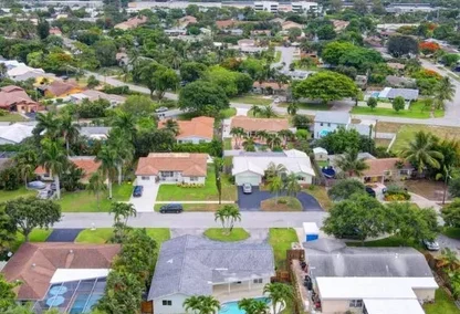 An aerial view of Boca Raton Hills homes